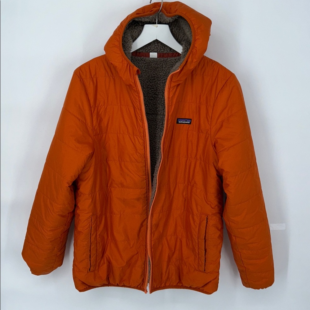 Patagonia - Boys Reversible Ready Freddy Hoody Jacket- XXL (16-18) Orange - Picture 4 of 13